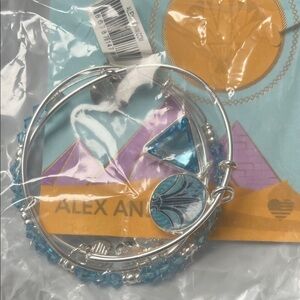 Alex and Ani Silver Bracelet with Blue Accents